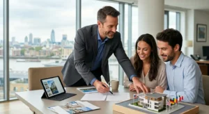 Trilingual broker assisting international buyers